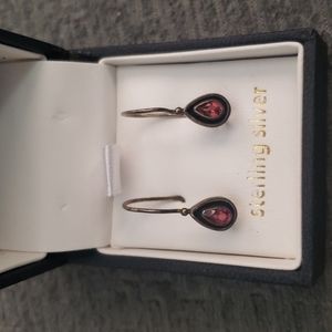 Stella Picciotto Sterling Silver Earrings Amethyst? Garnet?